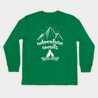 Adventure Awaits - Hiking/Outdoors Lover Design Kids Long Sleeve T-Shirt